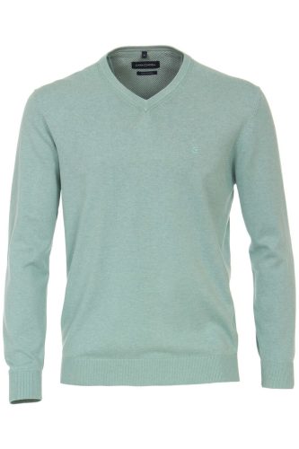 Casa Moda Casual Fit Trui V-halsgroen, Effen