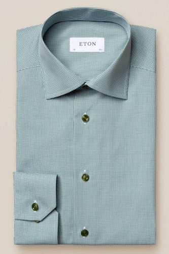 ETON Contemporary Fit Overhemd groen, Vichy ruit