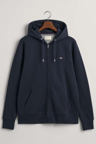 GANT Regular Fit Hooded Sweatshirt blauw, Effen