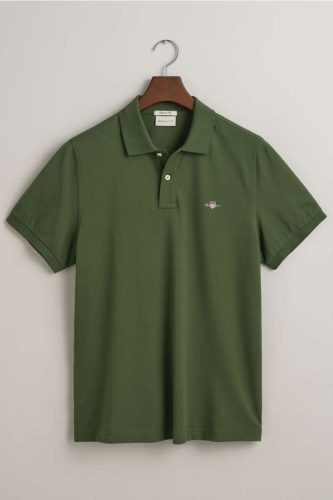 GANT Regular Fit Polo shirt Korte mouw donkergroen