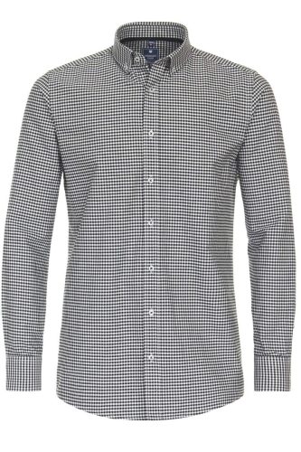 Redmond Casual Regular Fit Overhemd zwart/wit, Ruit