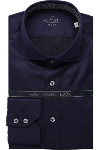 van Laack Perfect Look Tailor Fit Overhemd marine, Effen