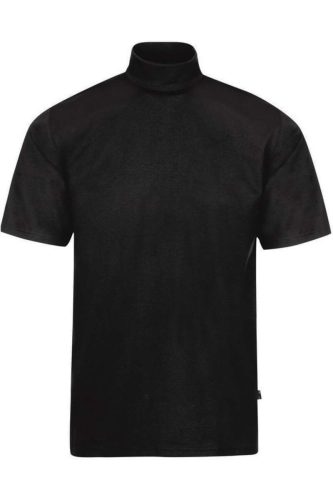 TRIGEMA Comfort Fit T-Shirt Staande kraag zwart, Effen