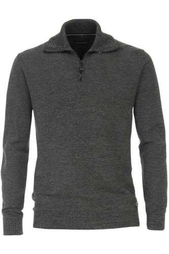 Casa Moda Casual Fit Half-Zip Sweater groen, Effen