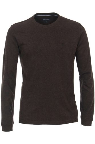 Casa Moda Casual Fit Longsleeve bruin, Motief