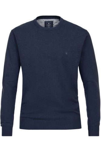 Redmond Casual Regular Fit Trui ronde hals blauw, Effen