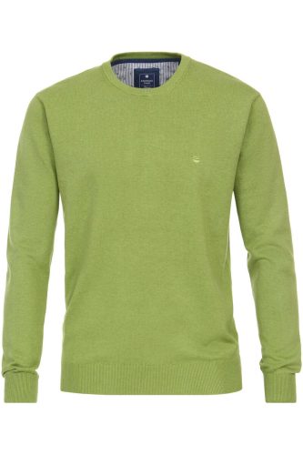 Redmond Casual Regular Fit Trui ronde hals groen, Effen