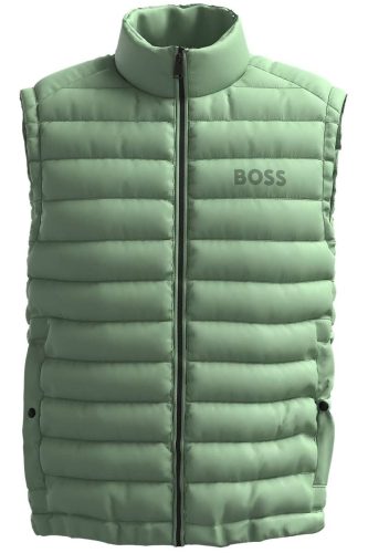 BOSS Regular Fit Gewatteerd vest groen, Effen