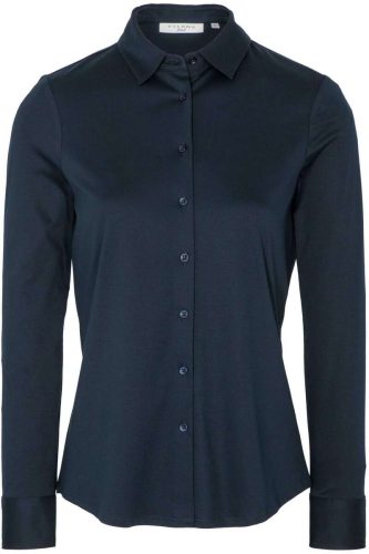 ETERNA Modern Classic Jersey blouse blauw, Effen