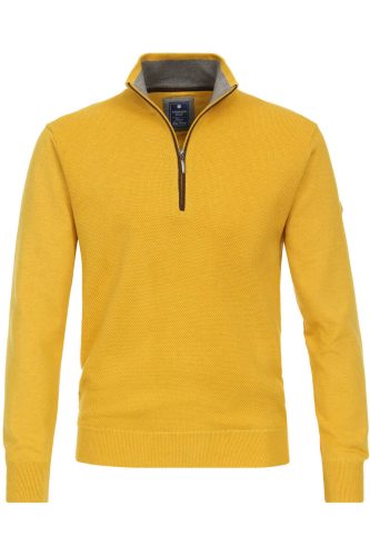 Redmond Casual Regular Fit Half-Zip Sweater groen, Effen