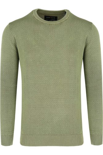 Marvelis Casual Modern Fit Trui ronde hals groen, Effen