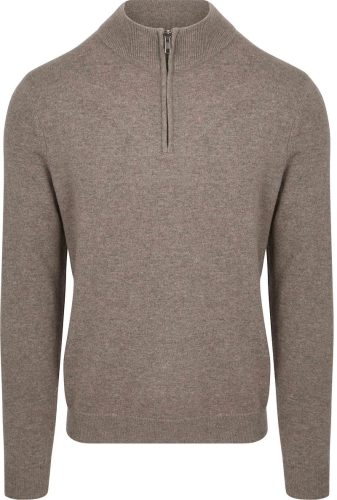 Steppin’ Out Half Zip Trui Merinowol Taupe