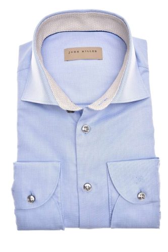 John Miller Slim Fit Overhemd lichtblauw, Effen