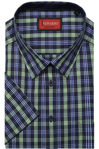 Leonardo by Jupiter Casual Regular Fit Overhemd Korte mouw groen