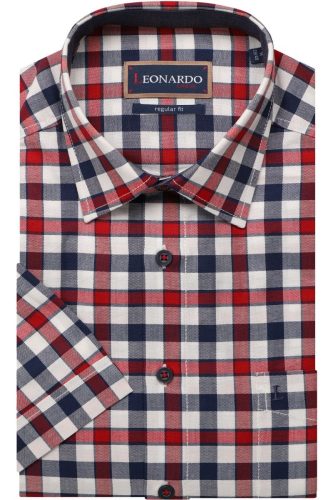 Leonardo by Jupiter Casual Regular Fit Overhemd Korte mouw rood