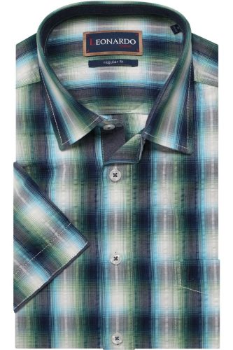 Leonardo by Jupiter Casual Regular Fit Overhemd Korte mouw groen