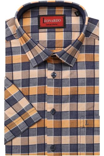 Leonardo by Jupiter Casual Regular Fit Overhemd Korte mouw oranje