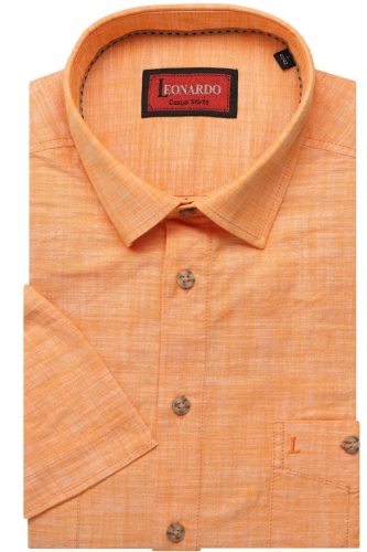 Leonardo by Jupiter Casual Regular Fit Overhemd Korte mouw oranje