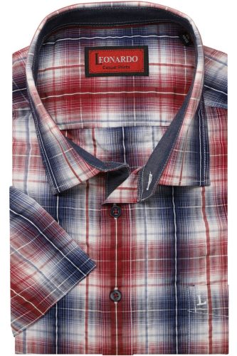 Leonardo by Jupiter Casual Regular Fit Overhemd Korte mouw rood