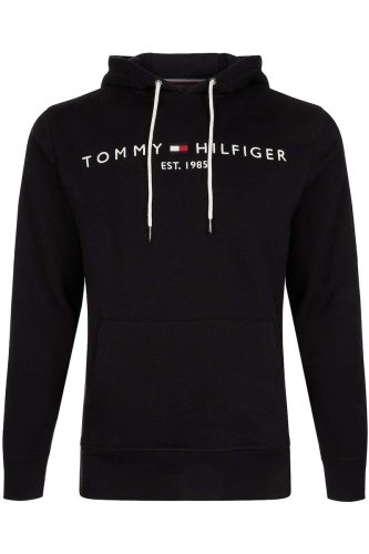 Tommy Hilfiger Regular Fit Hooded Sweatshirt zwart, Effen