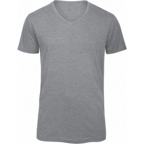 B and C Heren triblend v hals t-shirt