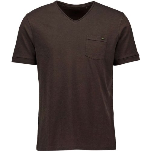 No Excess T-shirt korte mouw v-hals coffee