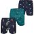 Happy Shorts X heren wijde boxershort met binnenbroek cactus/tucan groen/zeemeeuw print 3-pack