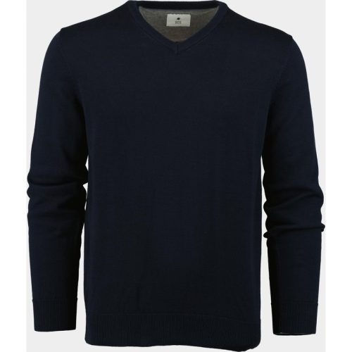 Bos Pullover Blauw Katoenen V-hals 428100CCT/60