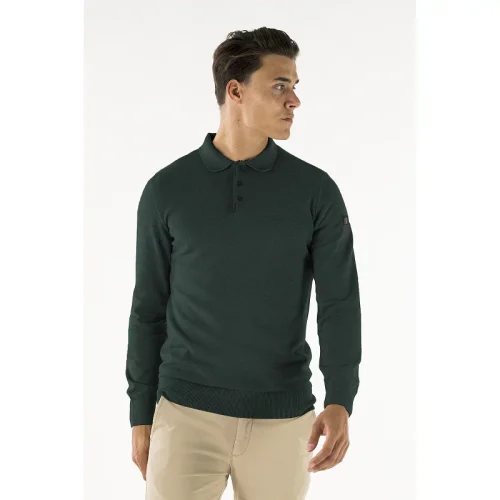 PRESLY & SUN Heren polo brad dark green