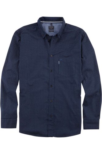 OLYMP Casual Regular Fit Overhemd marine, Motief