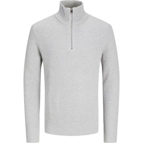 Jack & Jones jjeperfect knit half zip sn 12257773 light grey melange