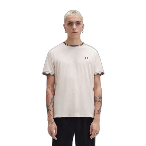 T-shirt met dubbele rand Fred Perry