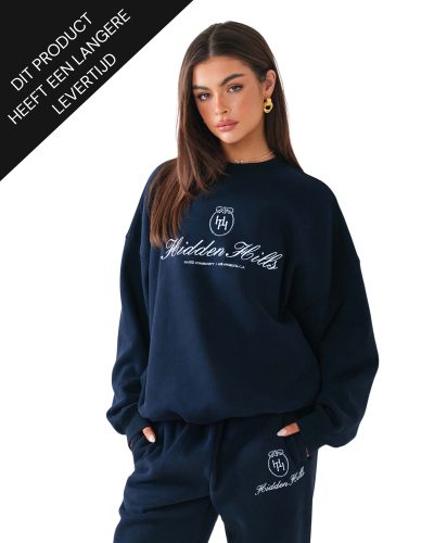 Hidden Hills Classic Embroidery Sweater Navy Pre Order