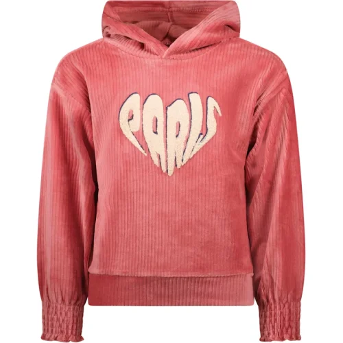 MAYCE Winter hoodie meisjes rib velours, rouge