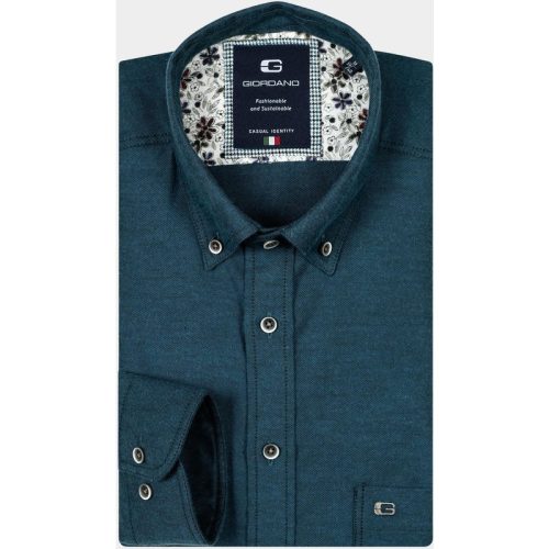 Giordano Casual hemd lange mouw Blauw Brando, LS Button Down Two-T 427001/65