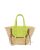 Cuba Lab Totes & shoppers – Tropicana Straw And Leather Tote Bag in geel