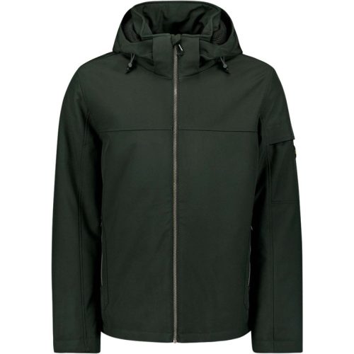 No Excess Jacket short fit hooded softshell s dark moss