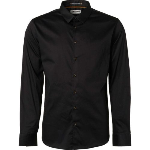 No Excess Basic stretch shirt satin weave black