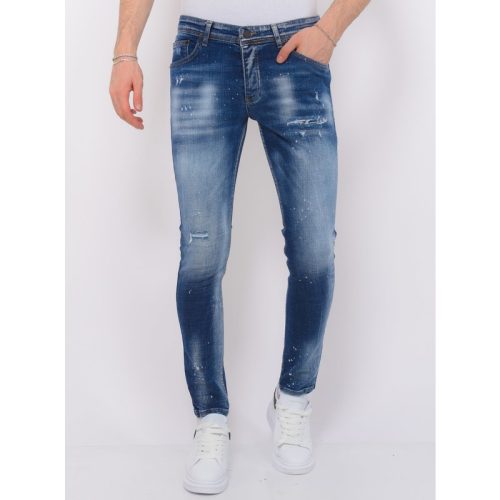 Local Fanatic Paint splash ripped jeans slim fit