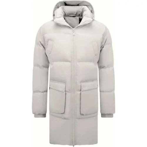 Local Fanatic Lange gedateerde puffer parka jas met afneembare capuchon 3361