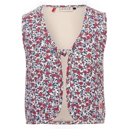 Looxs Revolution Zomer gilet meisjes sweat print aop bloemen multi