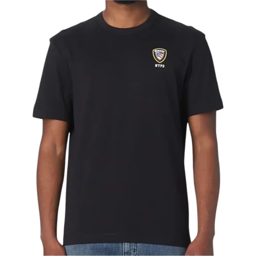 Blauer T-shirt heren