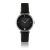 Lederen horloge voor vrouwen Amelia Parker Night Shore Black