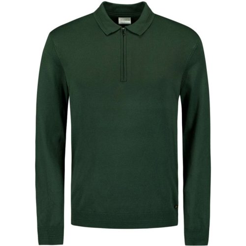 No Excess Pullover polo half zip dark green