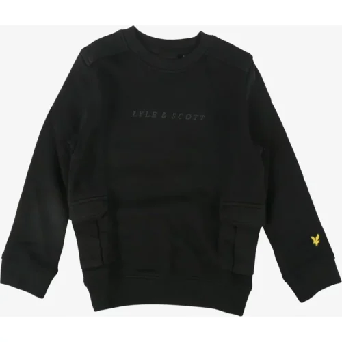 Lyle and Scott Jongens sweater cargo pocket zwart