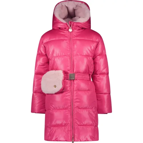 Le Chic Meisjes winterjas met riem en furry tas birdo tickle me