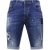 Local Fanatic Korte jeans met verfspatten stretch 1035