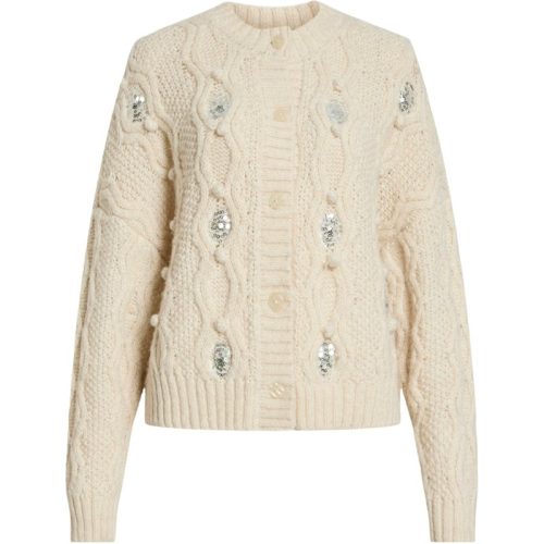 Vila Vicecilia sequin knit cardgian wi beige