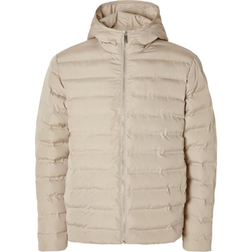 Selected Barry quilted hooded jacket pure cashmere