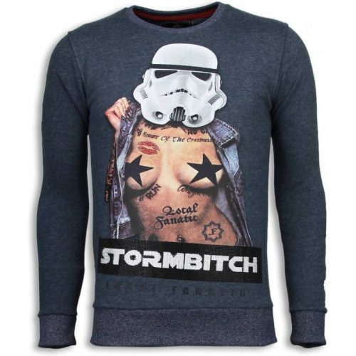 Local Fanatic Stormbitch rhinestone sweater